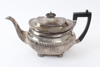 Lot 448 - Victorian silver tea pot Sheffield 1895