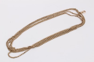 Lot 755 - Victorian gold guard chain