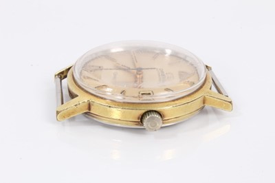Lot 191 - Omega Automatic Genève watch with gilt dial, date aperture and baton markers in gold plated case