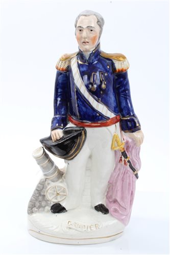 Lot 27 - Victorian Staffordshire figure of Admiral C....