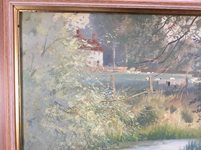 Lot 145 - Reginald Mole (1945-2006) oil on canvas - River Brett at Shelley, signed, 63cm x 53cm, framed