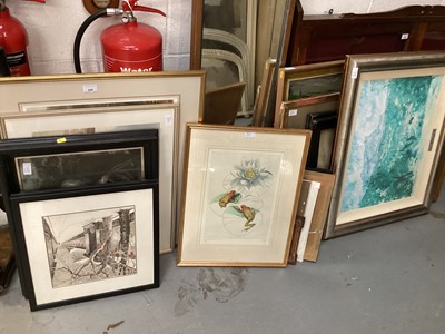 Lot 444 - Quantity of decorative pictures to include 19th century watercolours, sorting prints and others  (27)