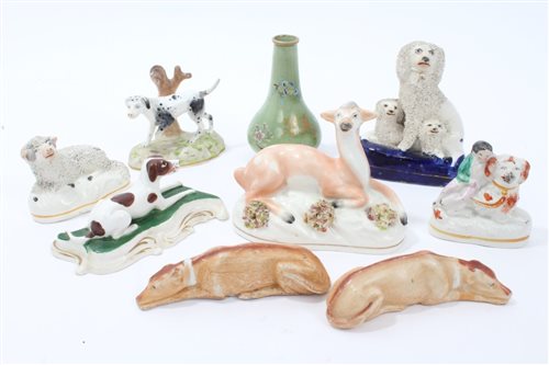 Lot 34 - Collection of 19th century Staffordshire dog,...