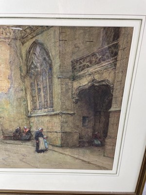 Lot 1198 - Terrick John Williams (1860-1936) watercolour - Street in Rheims, signed, 41cm x 54cm, in glazed gilt frame