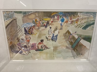 Lot 276 - Geoffrey Robinson (mid 20th century) watercolour Marlow Mill, 25 x 32cm, together with a watercolour of Walton, framed