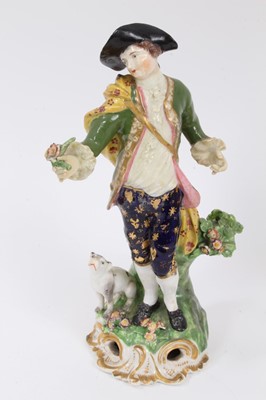 Lot 256 - Pair of Derby figures of a shepherd and shepherdess, circa 1820