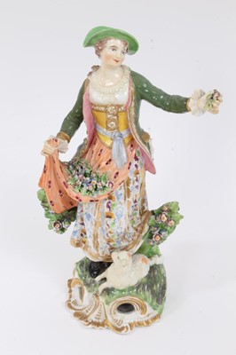 Lot 256 - Pair of Derby figures of a shepherd and shepherdess, circa 1820