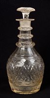 Lot 37 - George III - style ring-neck decanter with...