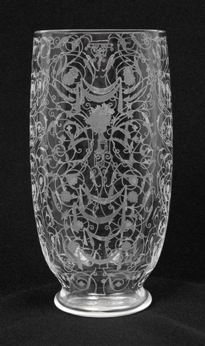 Lot 38 - 1920s French BacCarsat glass vase of funnel...