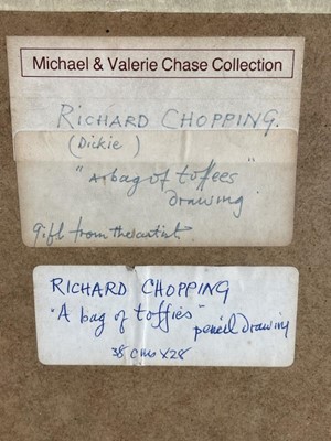 Lot 1178 - *Richard Chopping (1917-2008) pencil sketch - "A bag of toffees", 38cm x 28cm, in glazed frame