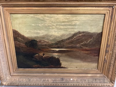 Lot 280 - Late 19th century oil on canvas, Loch scene