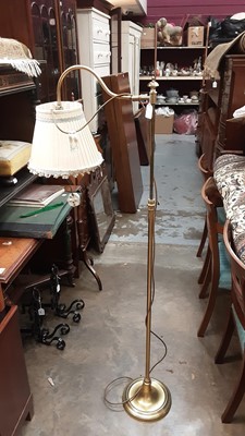 Lot 1432 - Brass standard lamp together with another (2)