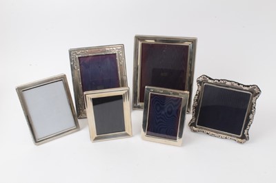 Lot 452 - Six contemporary silver mounted photograph frames