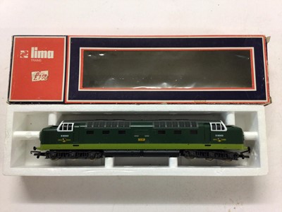 Lot 94 - Lima 00 gauge diesel locomotives Class 50 Co-Co 27 037, BR blue small logo and dog crest, 205246A1, loco 26003, BR blue small logo and castle crest, 205246A1, Airfix Class 31/4 31 401, BR blue/grey...