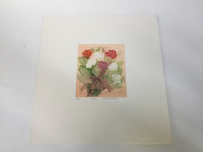 Lot 158 - Sue Kavanagh, contemporary, group of 5 signed limited edition coloured etchings - still life studies (5)