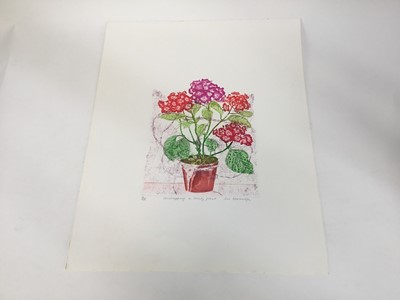 Lot 160 - Sue Kavanagh, contemporary, group of 6 signed limited edition coloured etchings - still life and landscape studies (6)