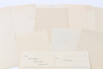 Lot 42 - H.M.Queen Elizabeth The Queen Mother, collection of 10 handwritten notes