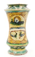Lot 48 - Early 17th century Italian Majolica drug jar,...