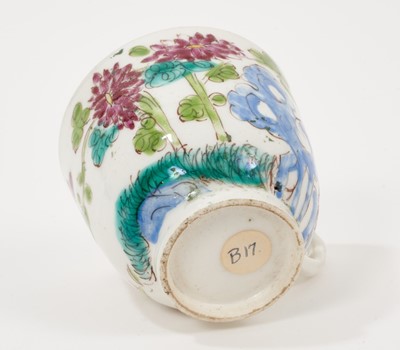 Lot 261 - A Bow coffee cup, painted in Chinese famille rose palette, circa 1752