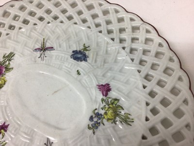 Lot 52 - A Longton Hall basket moulded plate, with pierced border, circa 1755