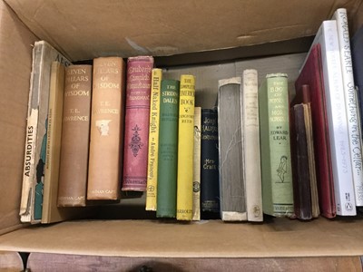 Lot 605 - Book- T.E. Lawrence, Seven Pillars of Wisdom, Edward Lear, Book of Nonsense and others (1 box)