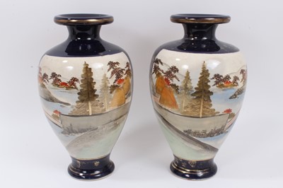 Lot 276 - A pair of large Japanese earthenware vases