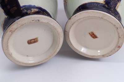 Lot 276 - A pair of large Japanese earthenware vases