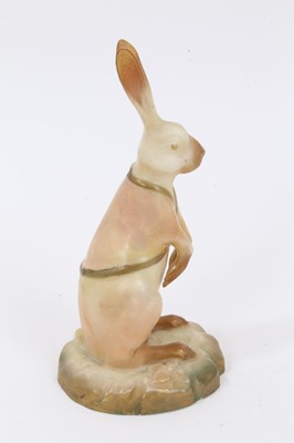 Lot 75 - A Royal Worcester blush ivory model of a rabbit