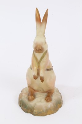 Lot 75 - A Royal Worcester blush ivory model of a rabbit