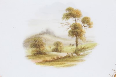 Lot 298 - A pair of Davenport plates, painted with landscapes, circa 1840-45