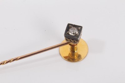Lot 186 - Victorian diamond stick pin, in case