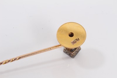 Lot 186 - Victorian diamond stick pin, in case