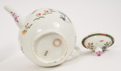 Lot 301 - A Worcester teapot, cover and stand, circa 1760. Provenance; Roderick Jellicoe
