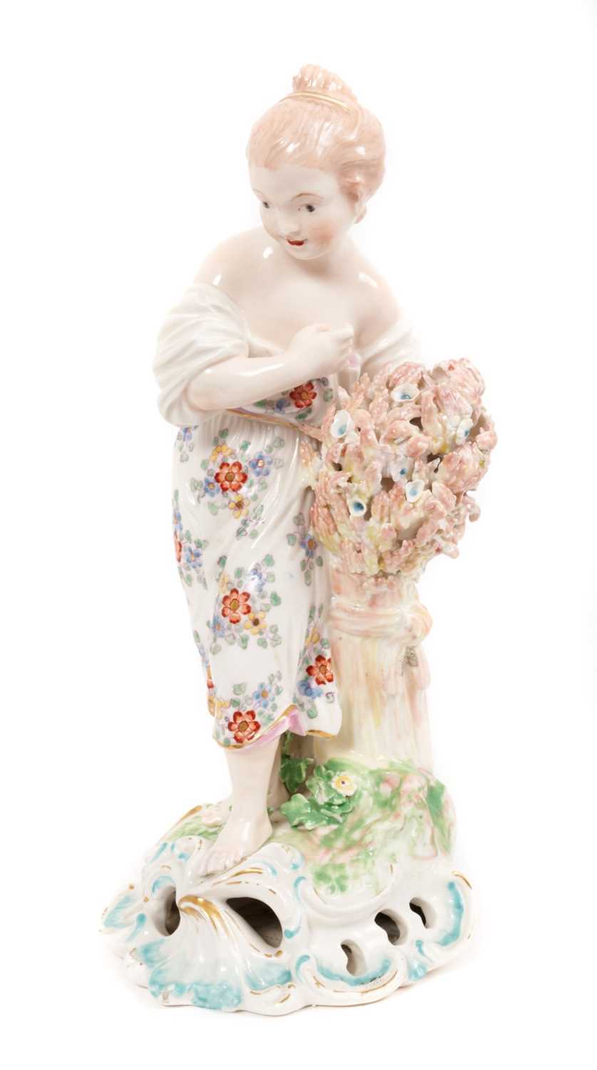 Lot 81 - A Derby figure of a young girl, emblematic of Summer, circa 1775