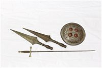 Lot 714 - Victorian Masonic sword, Indian shield and two...