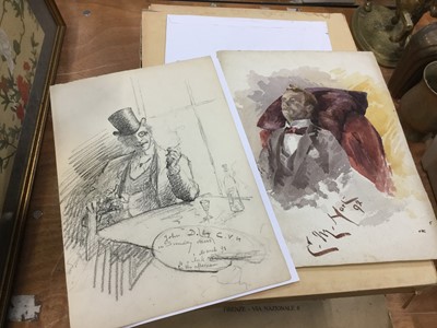 Lot 606 - Antique engraving, two portraits of Gentleman, prints and folios.