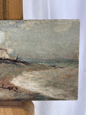Lot 1289 - Herbert Dalziel (1858-1941) watercolour on paper laid on card - East Cliff, Hastings, signed, titled verso, 11.5cm x 20cm, unframed
