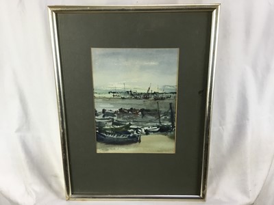 Lot 273 - Five Kit Leese paintings of East Anglian scenes together with a Jane Joseph Herrings watercolour and one other