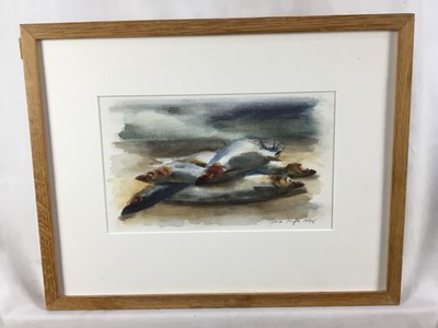 Lot 273 - Five Kit Leese paintings of East Anglian scenes together with a Jane Joseph Herrings watercolour and one other