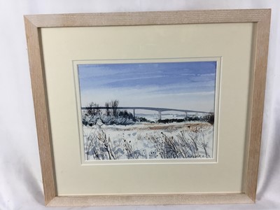 Lot 273 - Five Kit Leese paintings of East Anglian scenes together with a Jane Joseph Herrings watercolour and one other