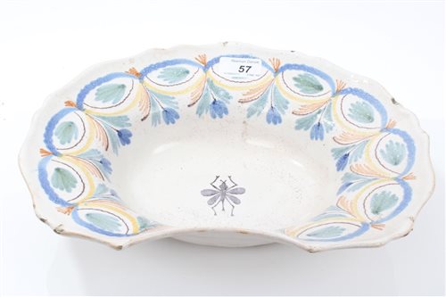 Lot 57 - Early 19th century Continental faience pottery...