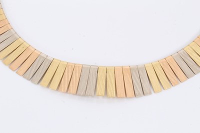 Lot 172 - 18ct three colour gold Cleopatra necklace and a similar bracelet