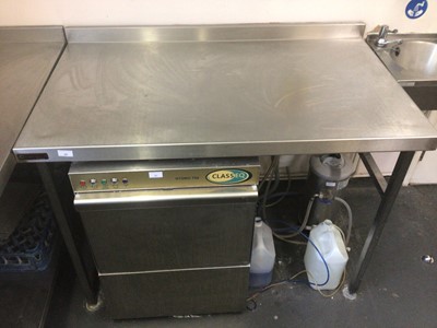 Lot 30 - A stainless steel wall mounted preparation bench, 1200 mm