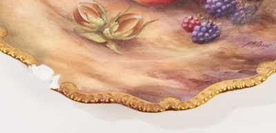 Lot 241 - A pair of Royal Worcester plates painted with fruit, signed by H.H. Price, 22.5cm across