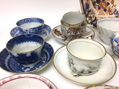 Lot 251 - A large group of mostly 18th and 19th century English ceramics, including a creamware basket, pearlware teapot, Derby, Newhall, etc
