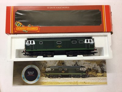 Lot 84 - BR large logo Class 58 Co-Co diesel electric freight locomotive 58 007, R250, BR green Class 25 B-B diesel electric locomotive D5206, R253, BR green Class 35 B-B diesel Hymek D7097, R335 and BR gre...