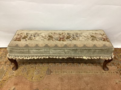 Lot 1462 - Early 20th century fender stool with tapestry top