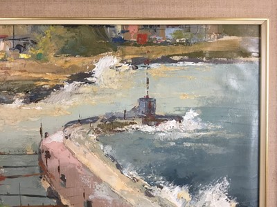 Lot 140 - Victor Askew (1909-1974) oil on board, harbour scene
