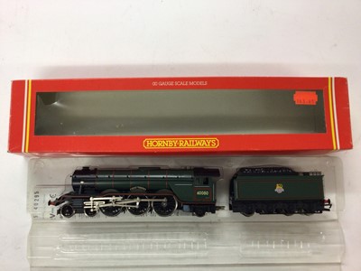 Lot 66 - Hornby OO gauge locomotives BR dark blue 4-6-2 Class A3 'Prince Palatine' locomotive and tender 60052, R146, LNER lined green 4-6-0 Class B17/4 'Arsenal' locomotive and tender 2848, R188 and BR lin...
