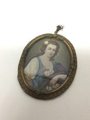 Lot 196 - 18th century style miniature portrait of Flora Macdonald
